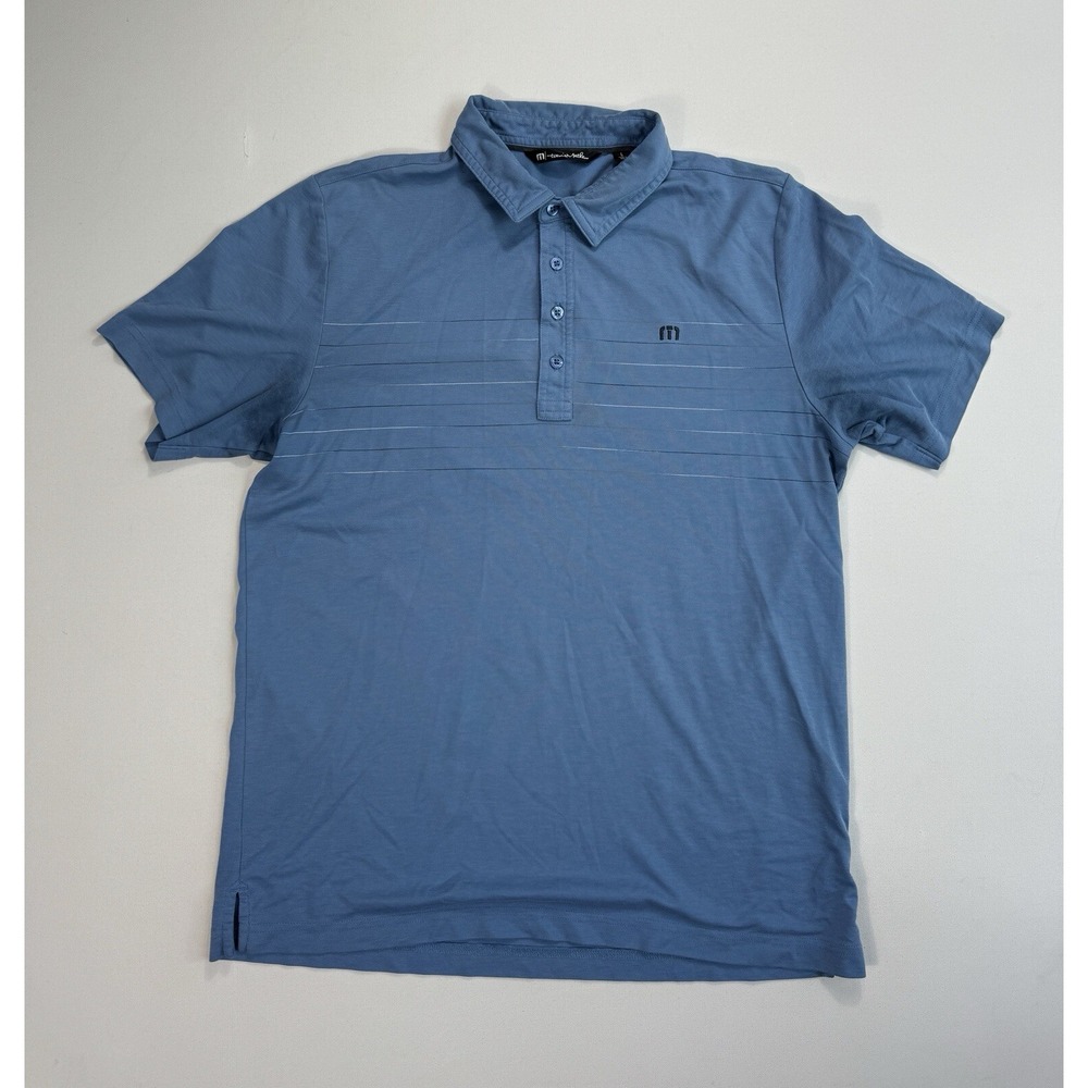 Travis Mathew Mens Large Polo Shirt Blue Golf Pima Cotton Sport Casual Top L